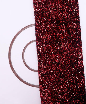 black and red heavy sequin embroidery velvet fabric b106 5714